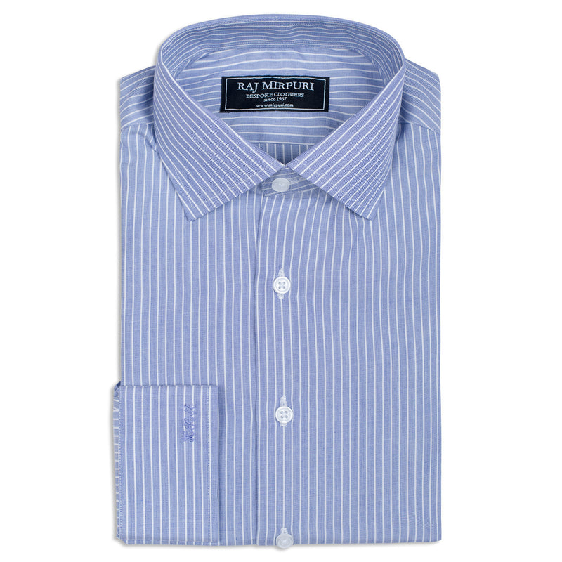 Bespoke - Blue & White Striped Shirt