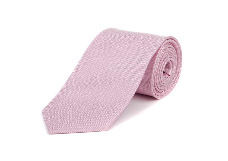 Pink Herringbone 100% Silk Tie