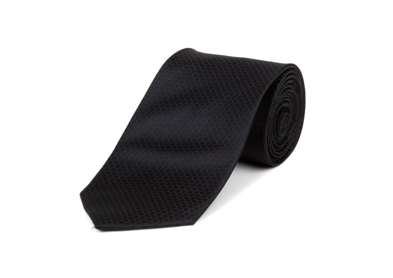 Black Pattern 100% Silk Tie