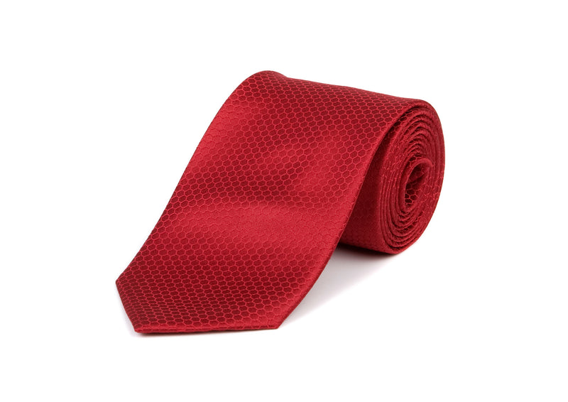 Red Hexagon 100% Silk Tie
