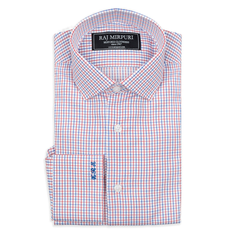 Bespoke - Red & Blue Tattersall Tailored Shirt