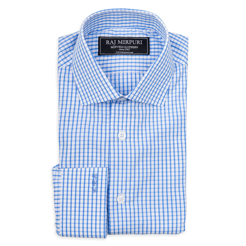 Bespoke - Blue Checked Tailored Shirt