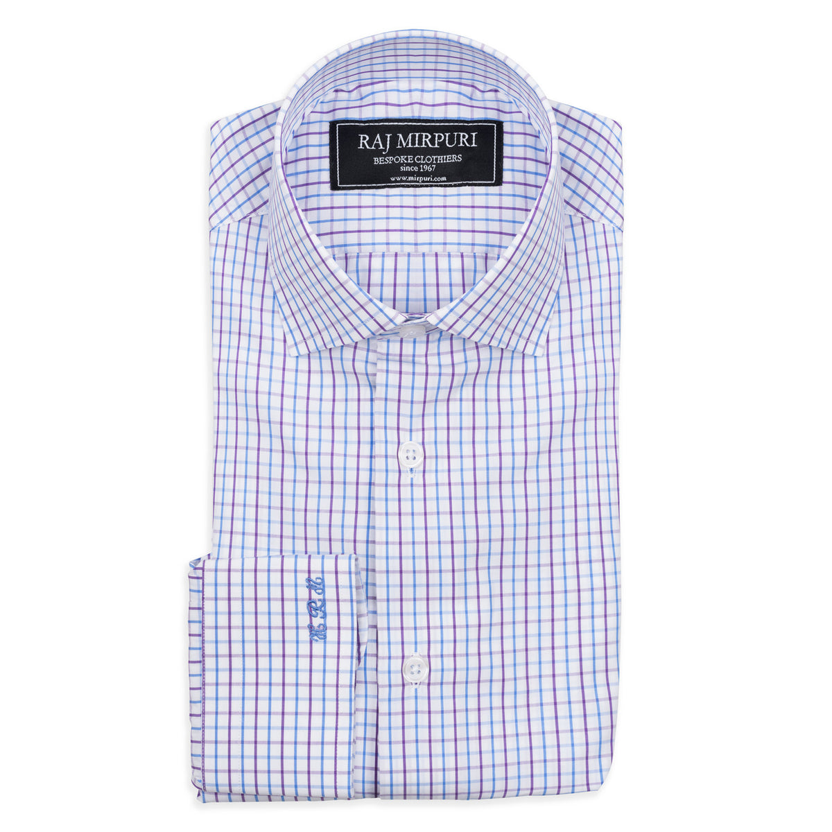 Bespoke - Purple and Blue Tattersall Tailored Shirt