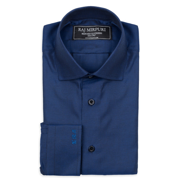 Bespoke - Dark Blue Tailored Shirt – Mirpuri Bespoke Tailors