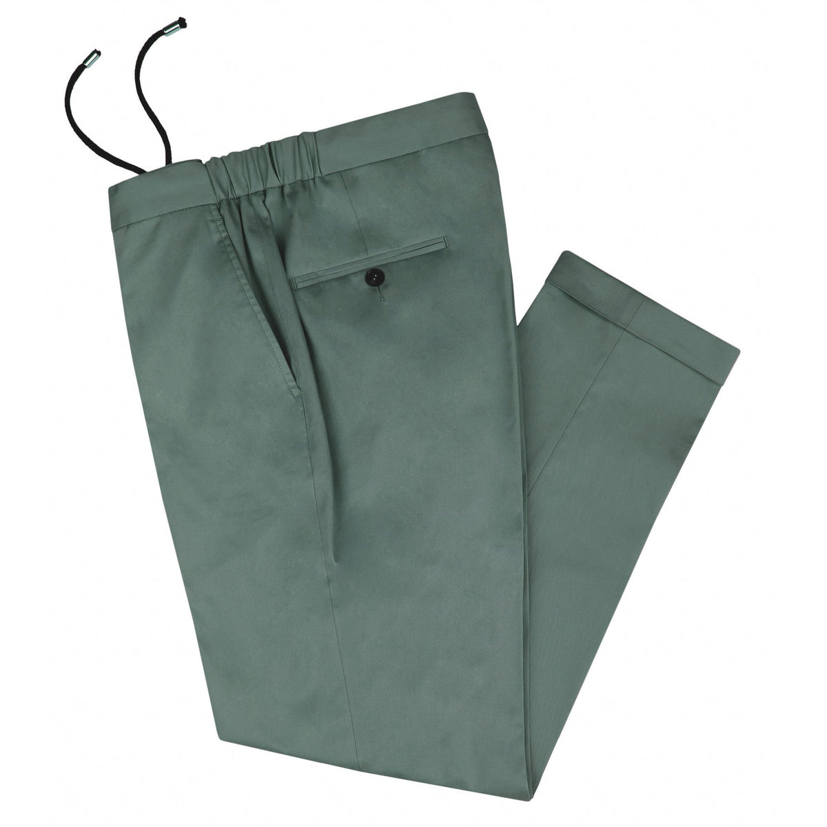 Teal Tailored Drawstring Chino