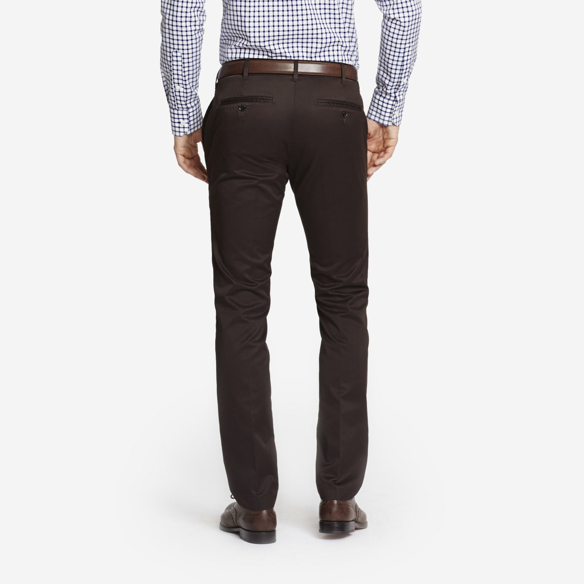 Dark Brown Tailored Chinos