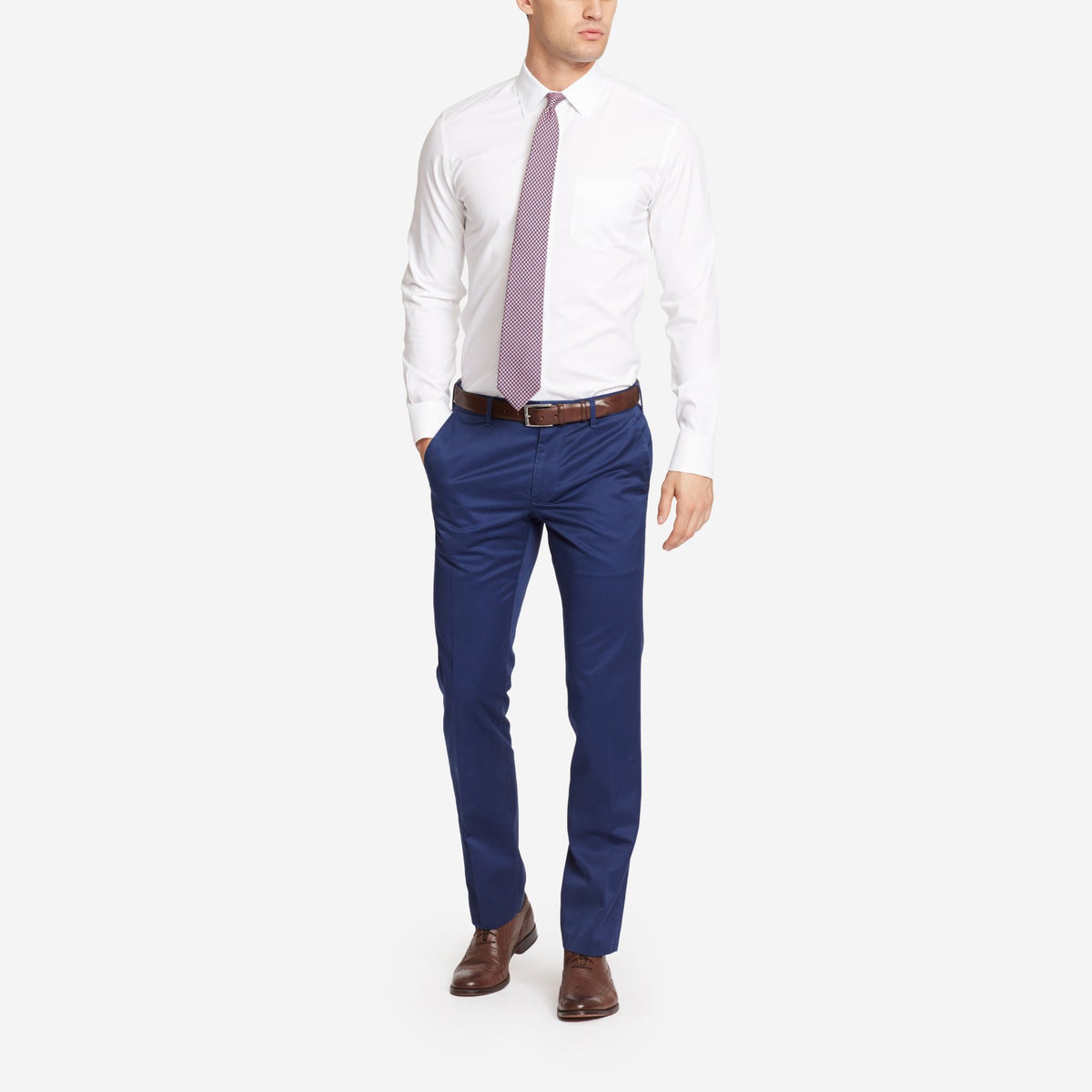 Navy Blue Tailored Chinos